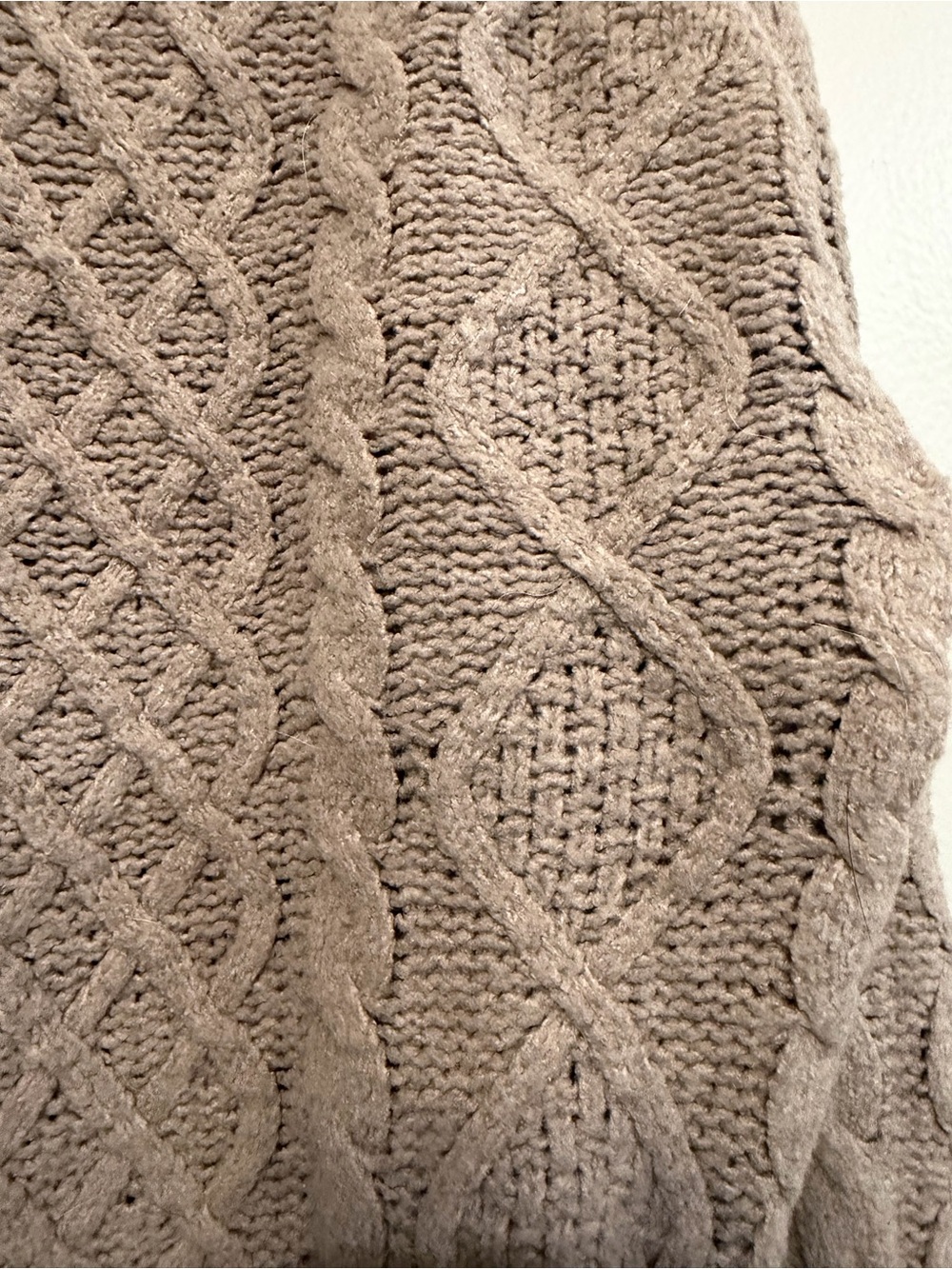 Cable Knit Crop Sweater - Taupe - Picture 5 of 5